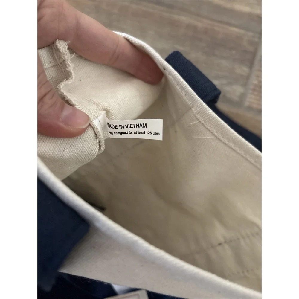 New With Tags Trader Joes Mini Tote Blue - Picture 4 of 6